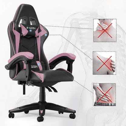 Chaise bureau - OfficeGamingChair™ - Rose - Cozy Télétravail