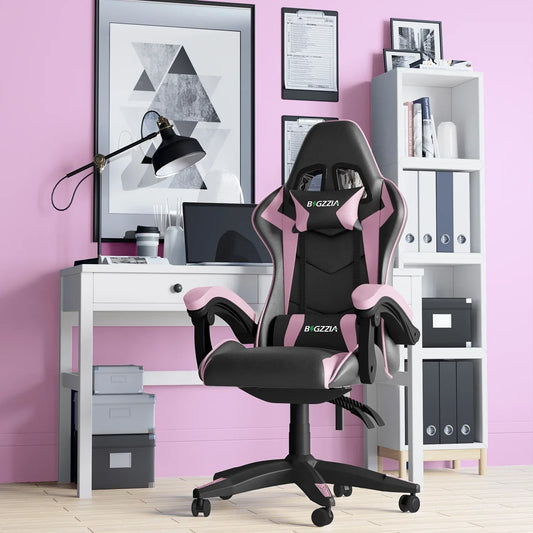 Chaise bureau - OfficeGamingChair™ - Rose - Cozy Télétravail