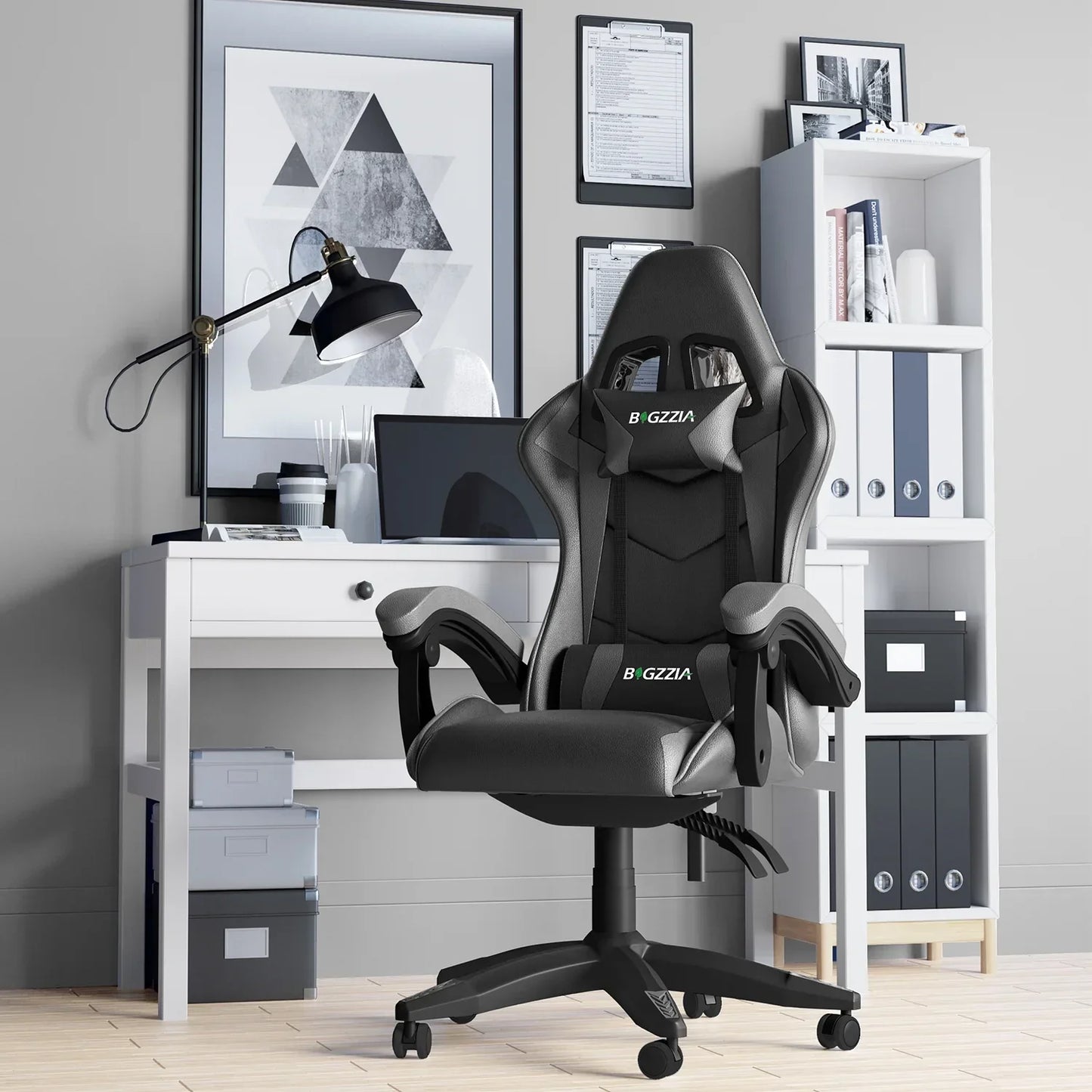 Chaise bureau - OfficeGamingChair™ - Gris - Cozy Télétravail