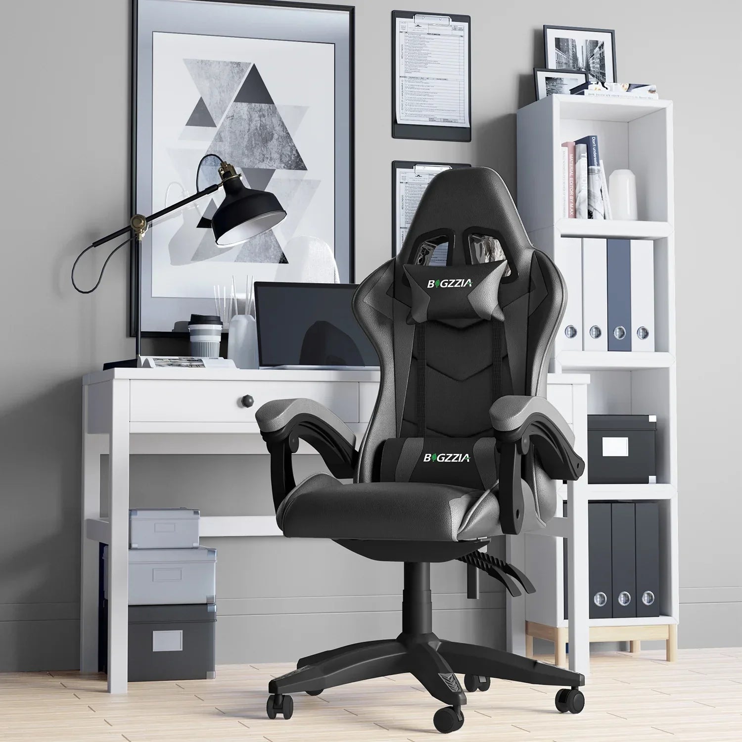 Chaise bureau - OfficeGamingChair™ - Gris - Cozy Télétravail