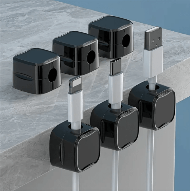 Range cables - MagneticCableOrganizer™ - Noir - Cozy Télétravail