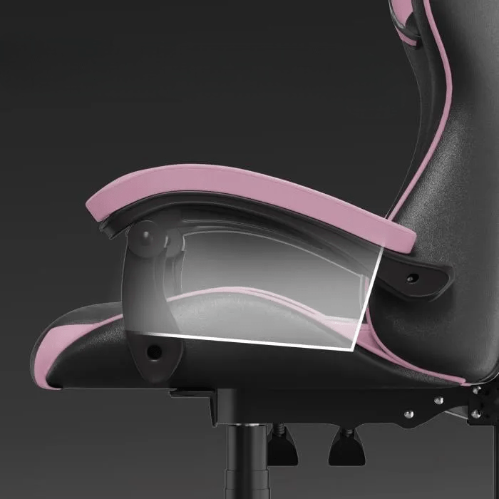 Chaise bureau - OfficeGamingChair™ - Rose - Cozy Télétravail
