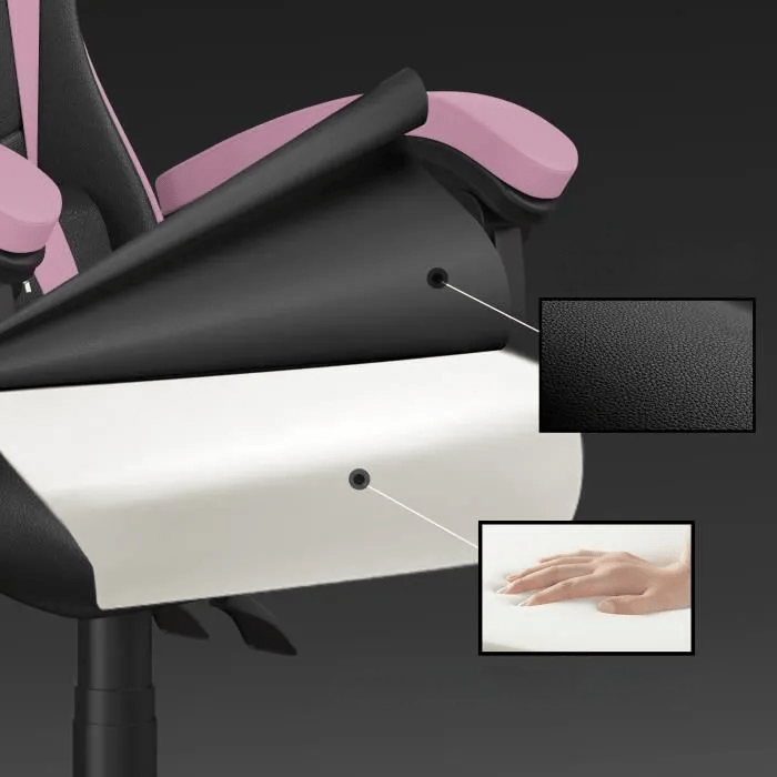 Chaise bureau - OfficeGamingChair™ - Rose - Cozy Télétravail