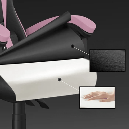 Chaise bureau - OfficeGamingChair™ - Rose - Cozy Télétravail