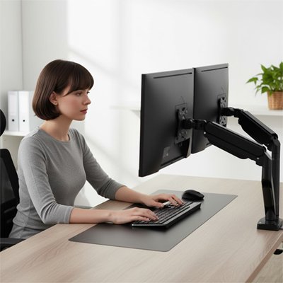 Fixation arriere VESA robuste pour support ecran PC double bras