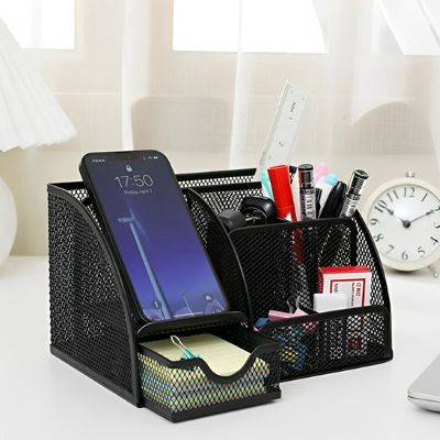 organisateur de bureau compartiment telephone portable stylo  gomme