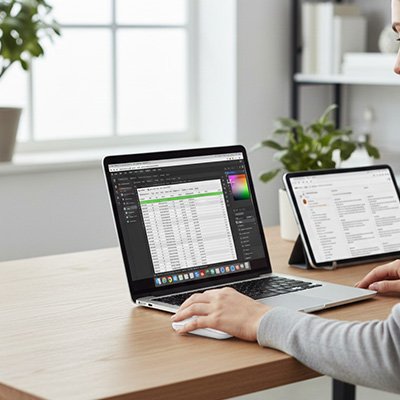 Souris Bluetooth compacte et sans fil utilisée avec un ordinateur portable, la solution nomade pour travailler efficacement partout