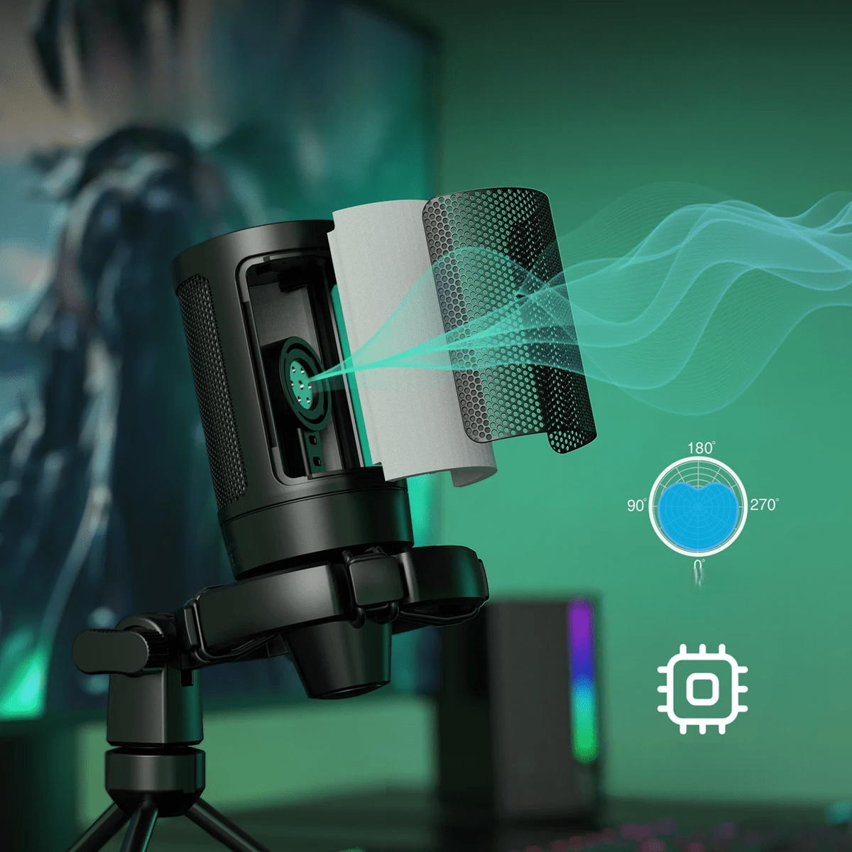 Microphone - GamingMicrophone™ - Noir - Cozy Télétravail