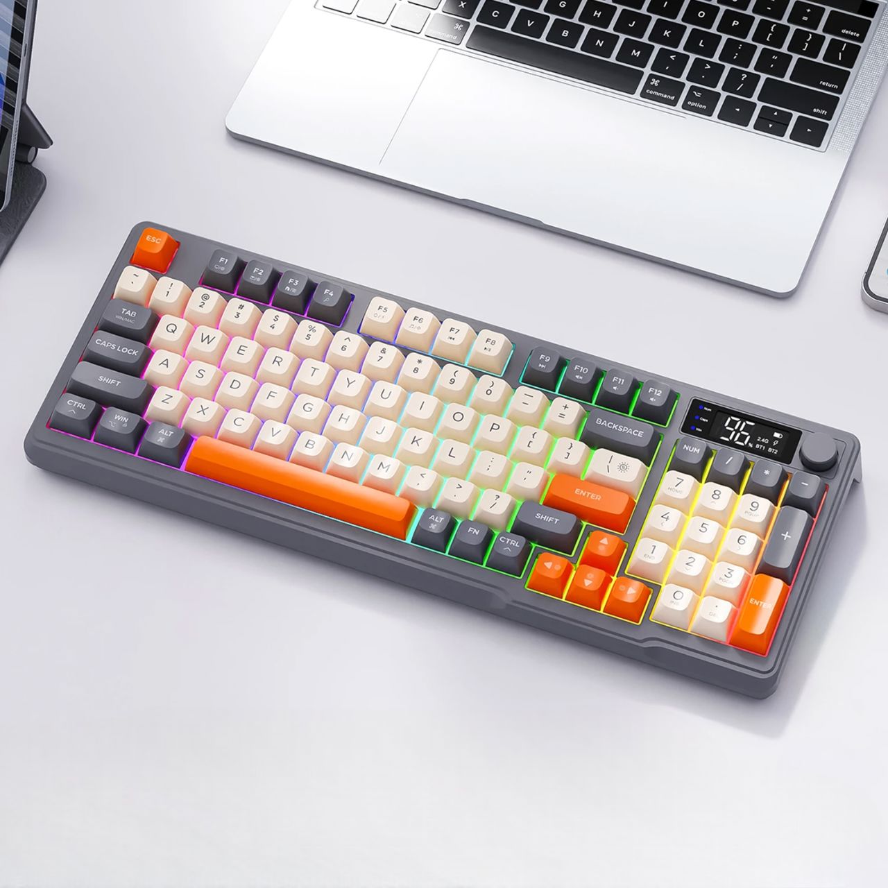 Clavier Bluetooth - WirelessKeyboard™ - Noir&Beige - Cozy Télétravail