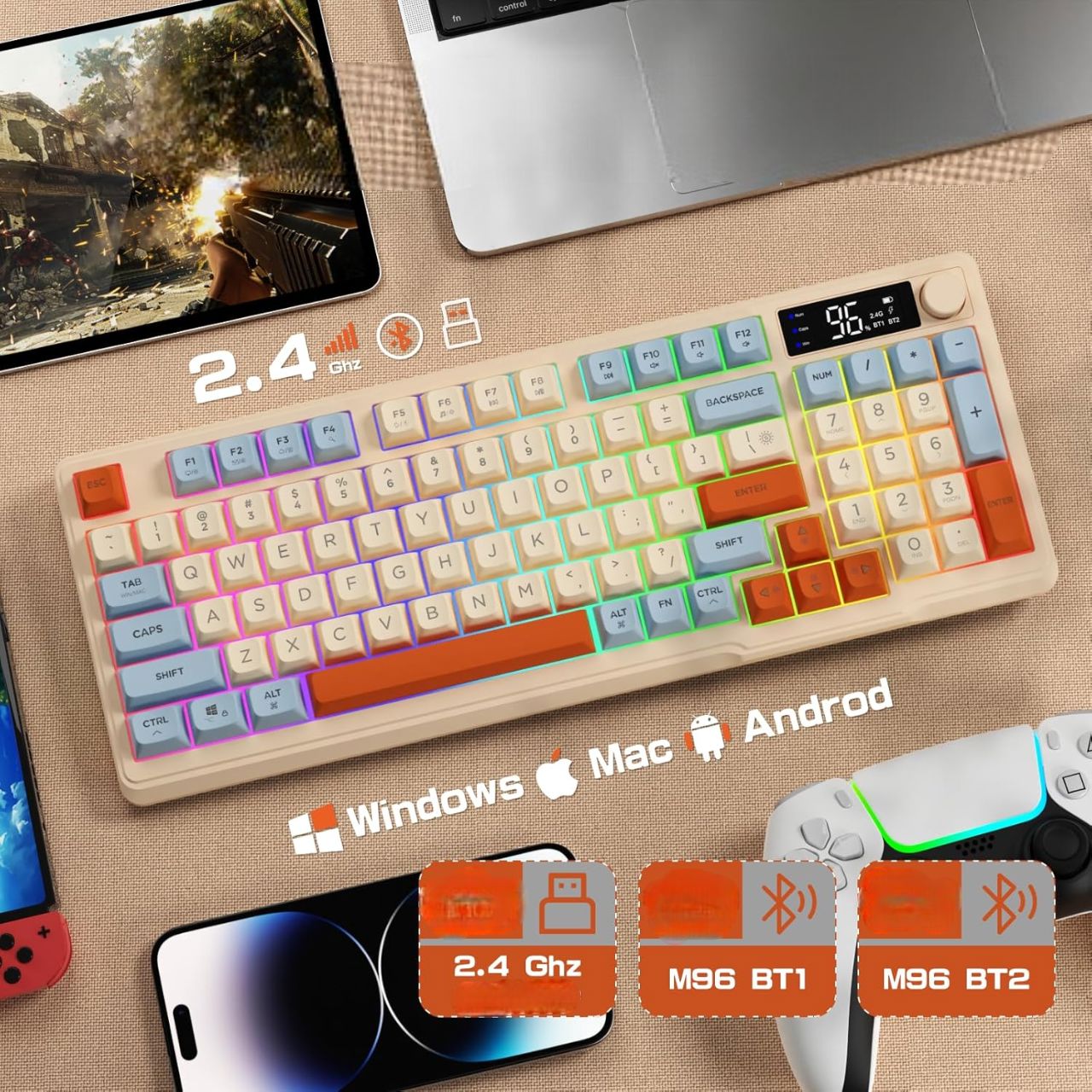 Clavier Bluetooth - WirelessKeyboard™ - Myrtille - Cozy Télétravail